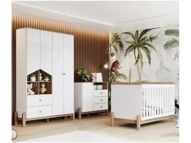 Quarto do bebê, berço, cômoda e guarda roupa novo
