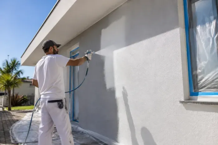 Pintura residencial e comercial com sistema profissional Airless.