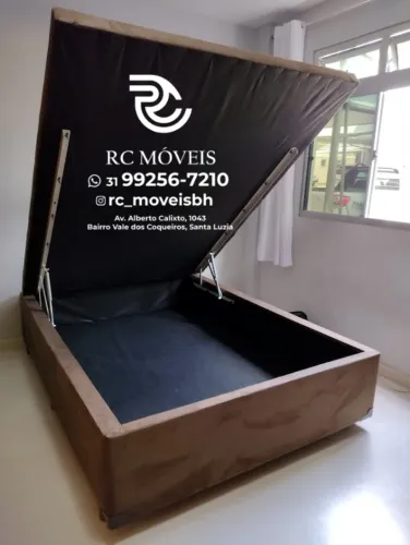 Cama Box Baú Casal Inteiriço 1,38x1,88 - Baú Blindado com Pistão a Gás | Direto da Fábrica
