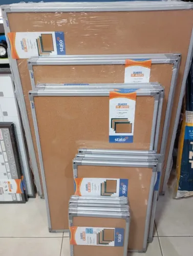 Quadro de Aviso Cortiça Moldura de Alumínio Soft STALO Temos Diversos Tamanhos Promoção
