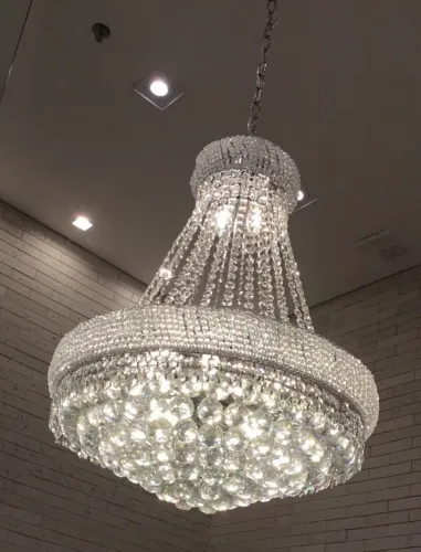 Lustre de Cristal Grande Estilo Império - 14 Lâmpadas