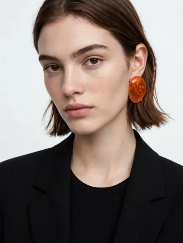 Brinco Zara transparente laranja novo