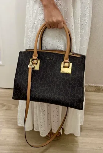 Bolsa Calvin Klein Grande Marrom