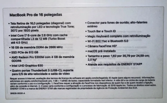 Mac Book Pro 16polegadas 