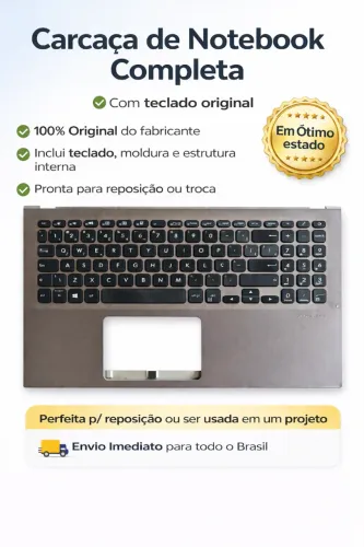 Carcaça Notebook Asus VivoBook 15 X512FJ com teclado original