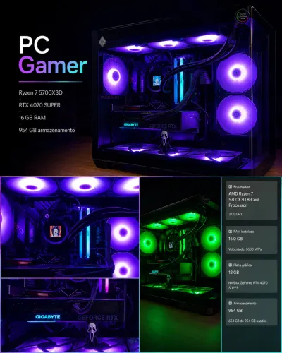 PC GAMER COMPLETO + SAMSUNG ODYSSEY OLED G8 4K 240Hz