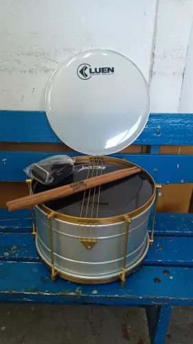 Caixa de guerra 12" polegadas Profissional Galvanizada + Baquetas + Talabarte na promoção 