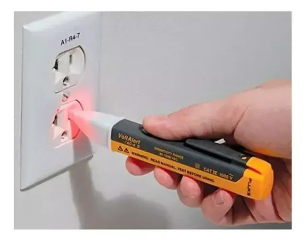 Caneta Detectora Tensão 1000v chave Teste de Energia Luz Alerta Sonoro