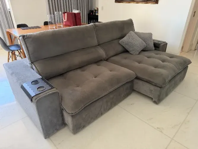 Sofá 3 metros reclinável e extensível
