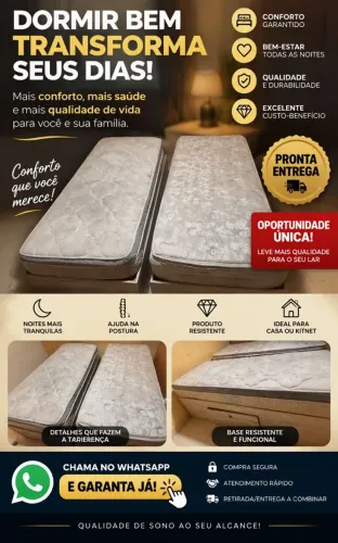 2 CAMAS DE SOLTEIRO COM COLCHÕES E GAVETAS