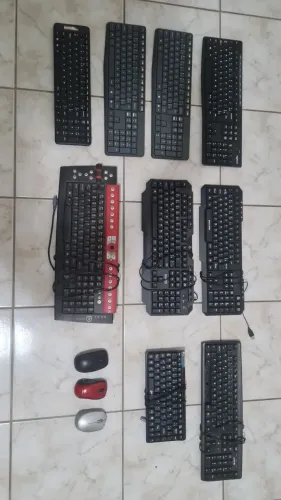Lote de teclado e mouse. Logitech e outras marcas