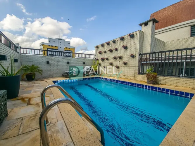 Cobertura à venda na Pompéia, Santos  4 quartos, 3 suítes, vista mar