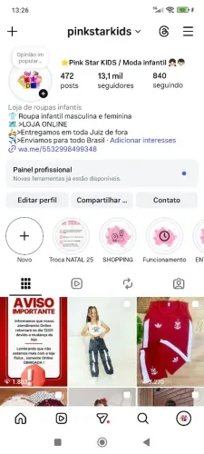 Marca de loja infantil ( mais de 13k seguidores Reais)