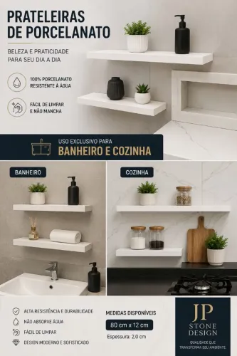 Prateleira de porcelanato pra banheiro ou cozinha