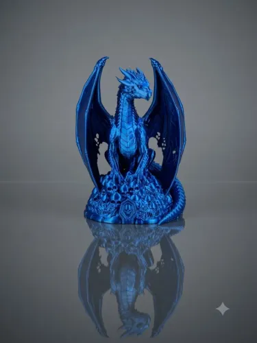 Estatua Dragao 3D Decorativa Caveiras Medieval
