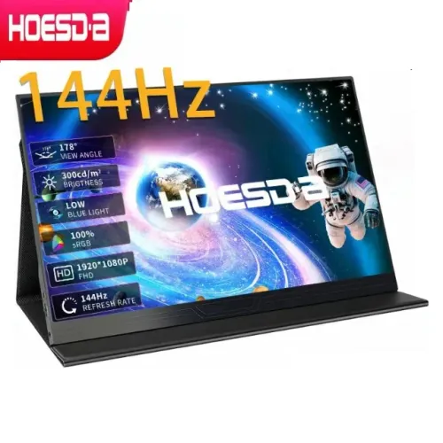 Monitor Portátil 144hz Hoesda 15.6 Full HD 100%sRGB 300nits brilho