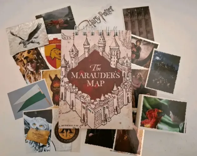 kit bloco de notas e figurinhas harry potter