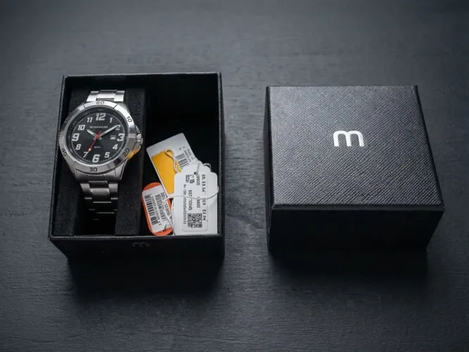 Relógio Mondaine Masculino Aço Inox 5 ATM (entrego)