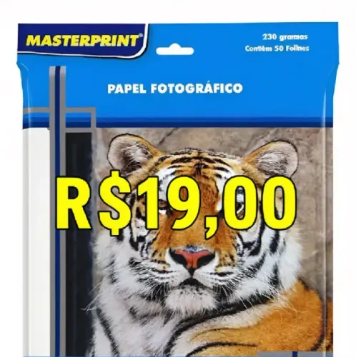 Papel Fotográfico 230g/m2 Masterprint pacote com 50 Folhas