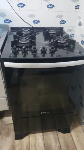 fogao Atlas 4 bocas com mesa de vidro