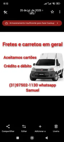 Carretos, retirada de entulho ensacado 