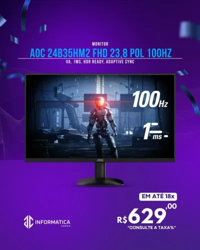 MONITOR AOC 24B35HM2 FHD 23,8 POL 100HZ