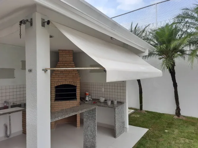 Toldo cortina branco perfeito