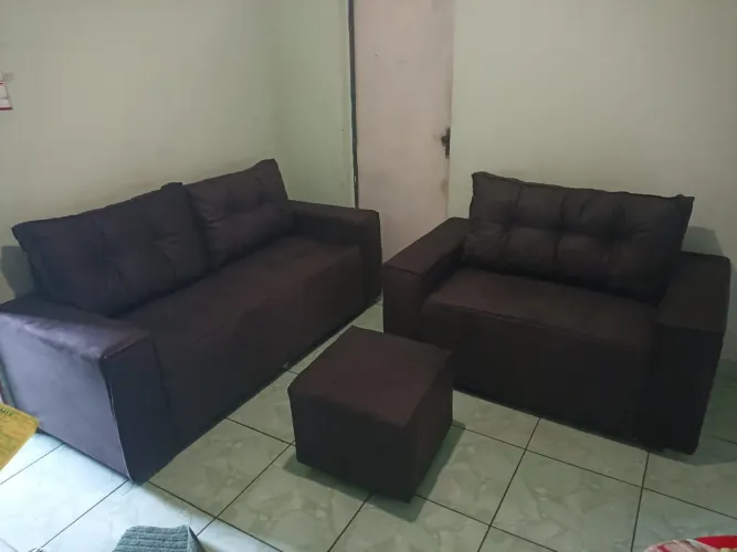 Jogo de sofá 2 e 3 lugares laminado