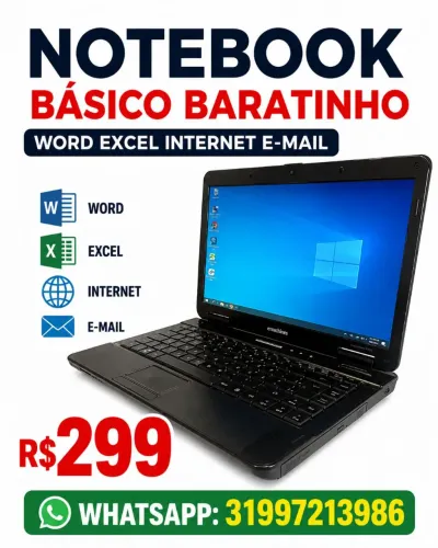 NOTEBOOK BARATINHO R$299- HOJE 01/09