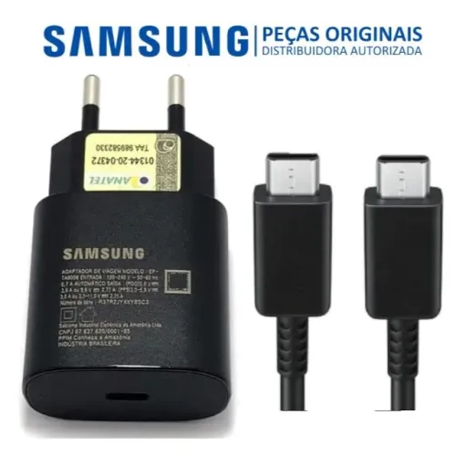 Carregador Original Samsung 45W Tipo C Super Rápido Compatível Galaxy Cabo C
