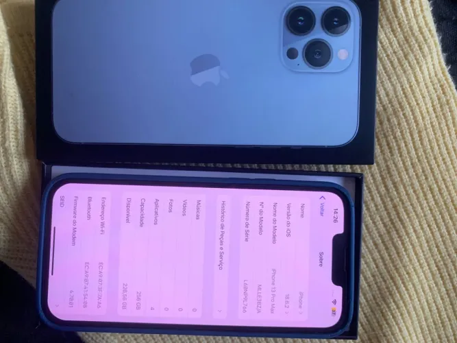 iPhone 13 Pro Max 256GB Azul Sierra com caixa