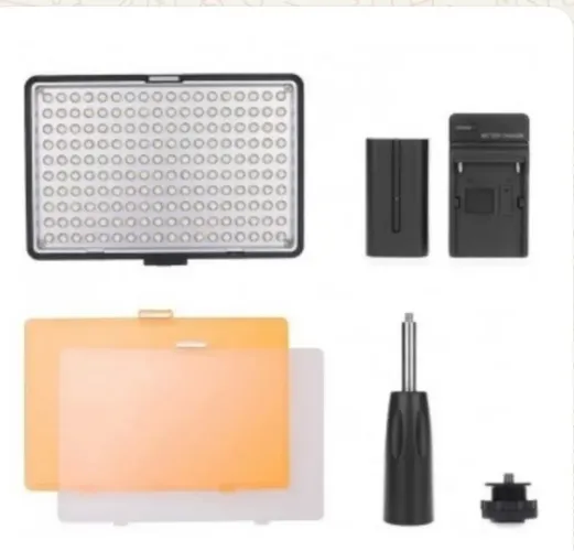 Iluminador profissional 160 led + bateria + carregador + bateria externa