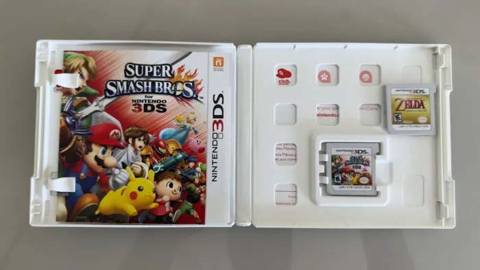 2 jogos 3DS Super Smash e Zelda ocarina 