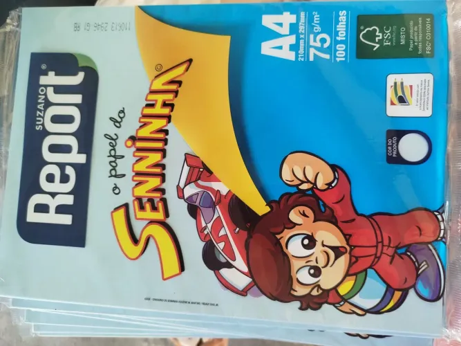 Papel Sulfite Report Senninha A4 azul com 100 fls