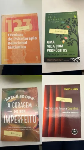 livros de psicologia/autoajuda **(Preços individuais nas fotos)**