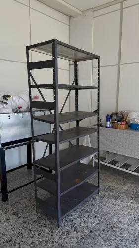 Prateleira de Aço Reforçada com 7 Prateleiras - Ideal para Estoque, Oficina e Comércio