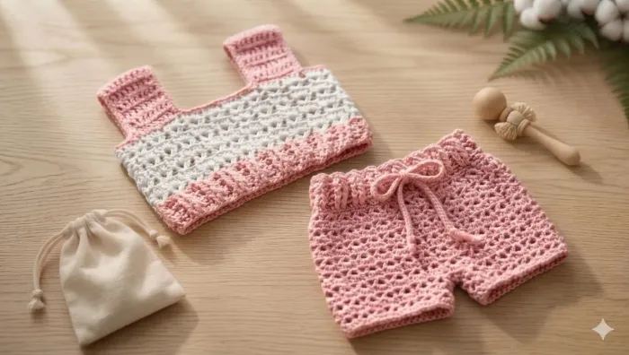 Conjunto de crochê 0 a 3 meses