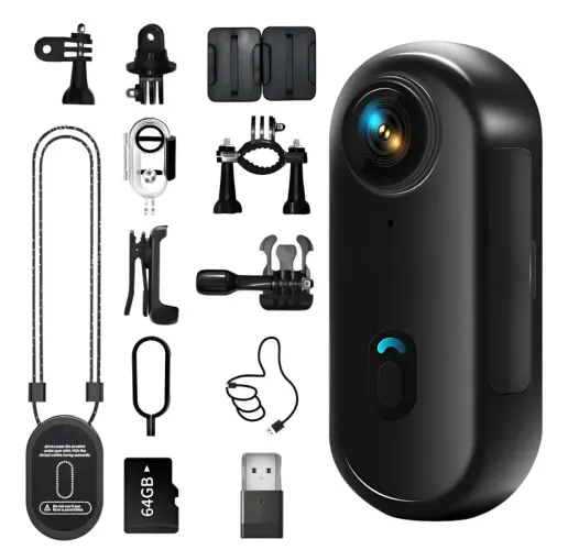 Câmera de ação p/ moto 4K 1080P magnética e com 64gb. 