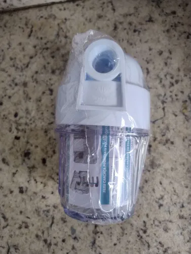 Carcaça de filtro 5" transparente, conexão de 3/4' (lacrado, nunca usado)<br><br>R$ 40