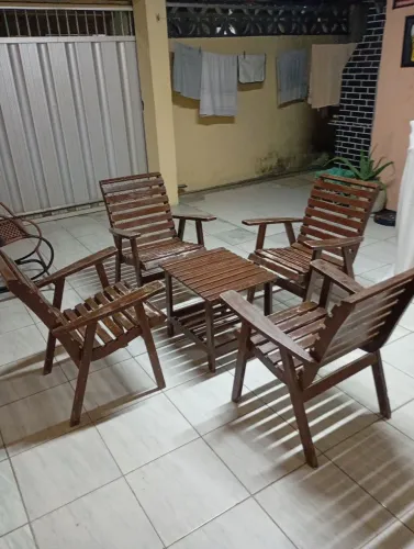 Conjunto de cadeira para aérea de lazer