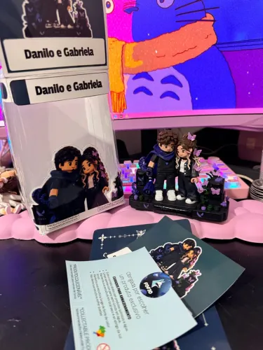 Escultura Casal Inspiração Lego Personalizada