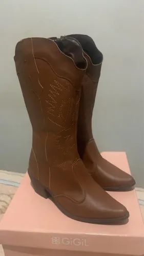 Bota Country Marrom Cano Alto