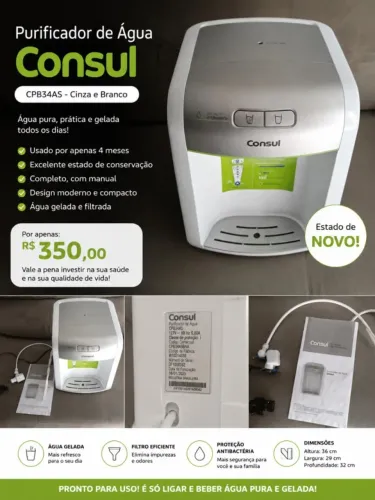? VENDO PURIFICADOR DE ÁGUA CONSUL - SEMINOVO EM EXCELENTE ESTADO!