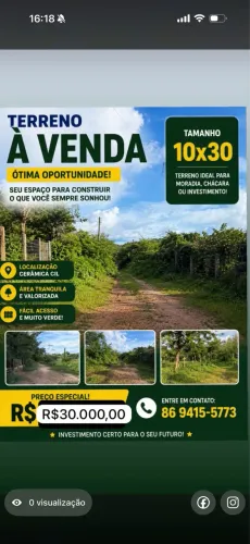 Vende-se terreno em cerâmica cil