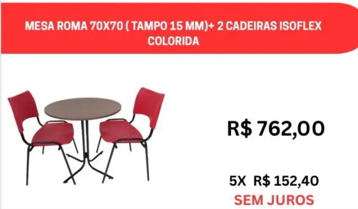 conjunto de mesa com duas cadeiras - ideal lanchonete, sorveteria, cafeteria, hamburguria