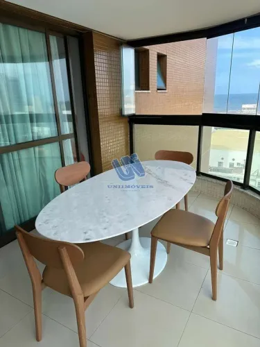 Apartamento mobiliado Quarto e Sala com varanda 51,33m2 para alugar na Barra