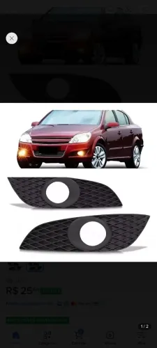 Moldura Grade Farol De Milha Neblina - Compatível com Chevrolet Vectra GT 2010