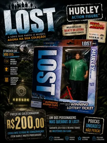 MCFARLANE LOST - HURLEY | PEÇA RARA DE COLECIONADOR!