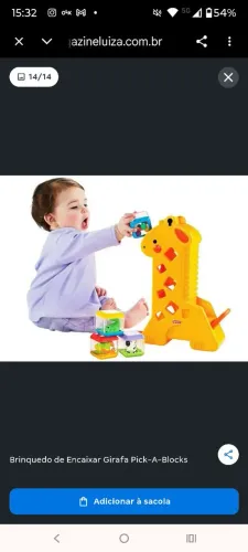Girafa com Blocos da marca Fisher-Price, modelo B4253.