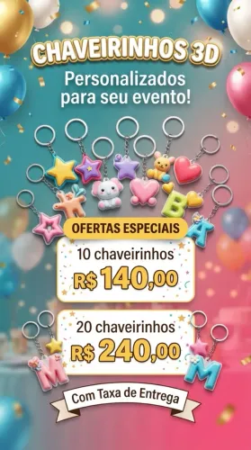 Chaveirinhos 3D personalizados
